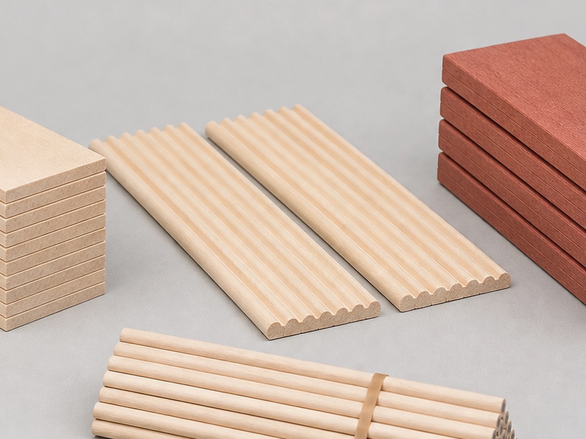 Grooved pencil slats prepared for core placement